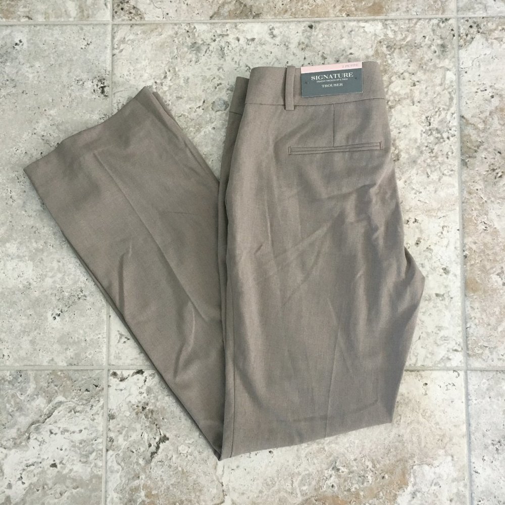 ANN TAYLOR Signature Gray Straight Trouser 2P NWT